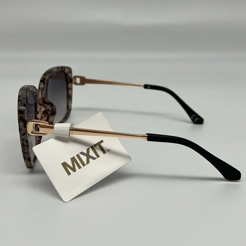 MIXIT Animal Print Gold Metal Temple Ross Black Temple‎ Tips